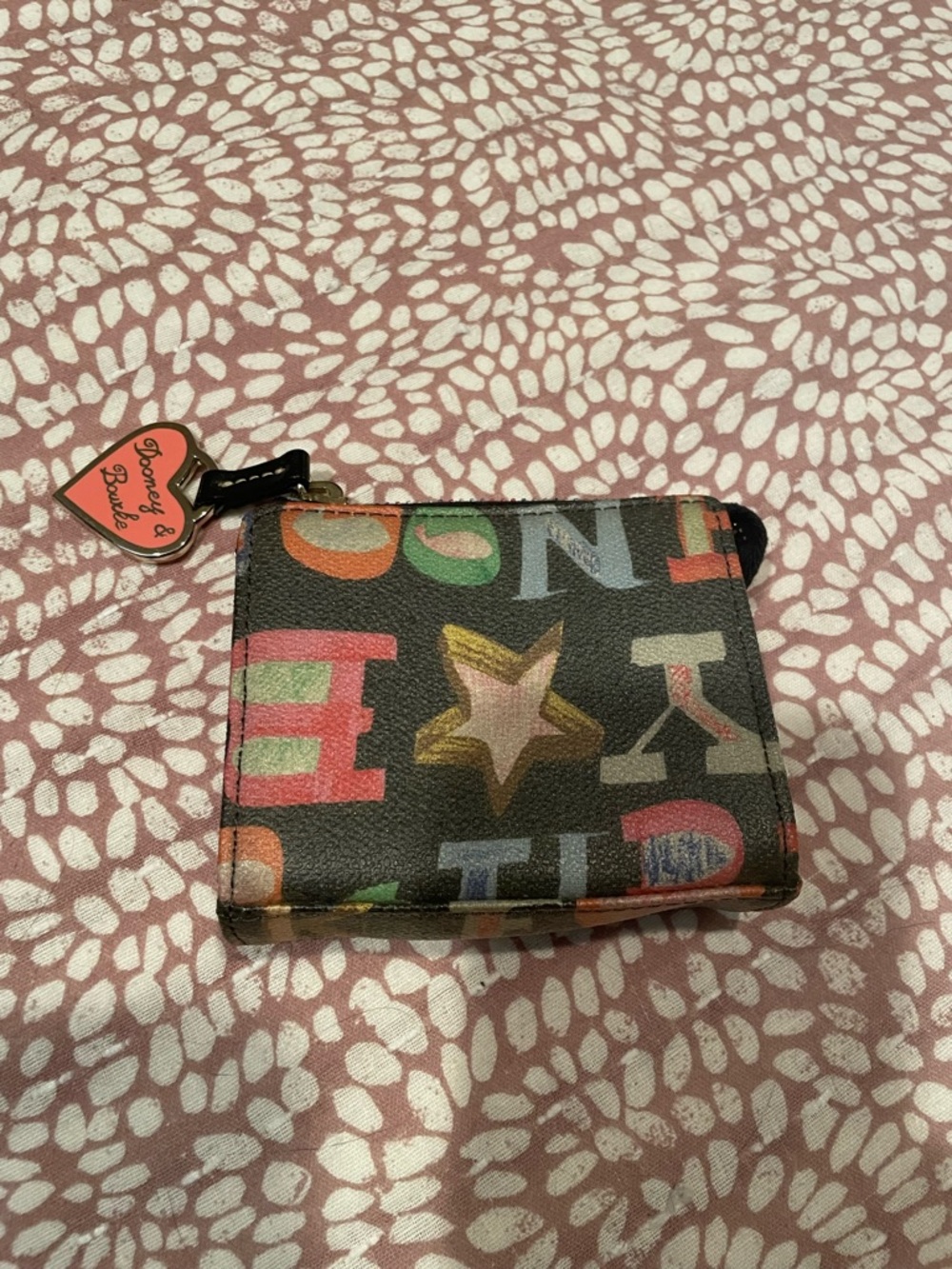 Vintage Dooney & Bourke Y2K Compact Zip Card Case Wallet